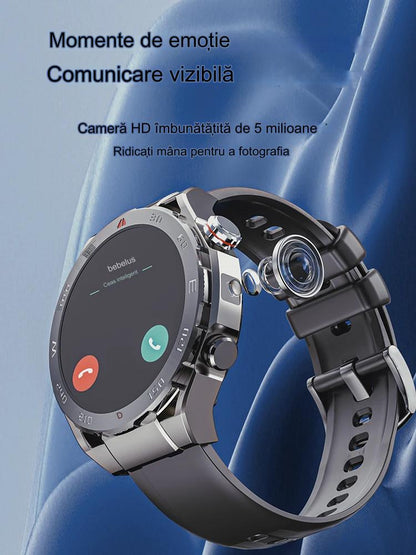 Ceas Smartwatch idealSTORE ViperWatch, cu SIM, Apel, Apel Video, Navigatie GPS, 4G, WiFi Camera 5 Mpx, Sistem Operarare Android, Aplicatii Sociale, Memorie 16 GB, Ritm Cardiac, Oxigen Sange, Tensiune Arteriala, Carcasa din Fibra de Carbon