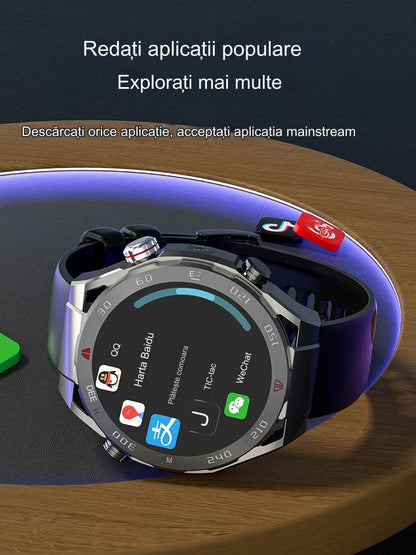 Ceas Smartwatch idealSTORE ViperWatch, cu SIM, Apel, Apel Video, Navigatie GPS, 4G, WiFi Camera 5 Mpx, Sistem Operarare Android, Aplicatii Sociale, Memorie 16 GB, Ritm Cardiac, Oxigen Sange, Tensiune Arteriala, Carcasa din Fibra de Carbon