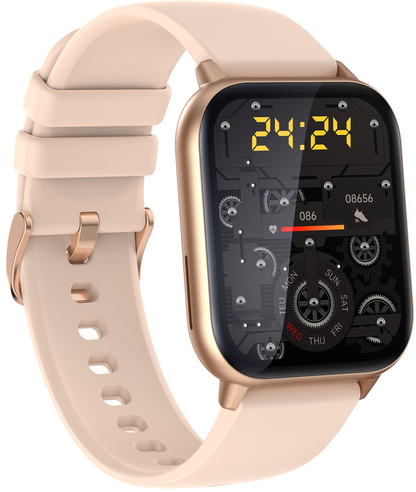 Smartwatch idealSTORE SaphirVision, Apel Bluetooth, Ecran HD Curbat 1,91 inchi, Monitorizare Fitness, Ritm Cardiac si Tensiune Arteriala, Compatibil iOS/Android, Gold