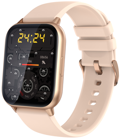 Smartwatch idealSTORE SaphirVision, Apel Bluetooth, Ecran HD Curbat 1,91 inchi, Monitorizare Fitness, Ritm Cardiac si Tensiune Arteriala, Compatibil iOS/Android, Gold