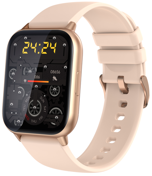 Smartwatch idealSTORE SaphirVision, Apel Bluetooth, Ecran HD Curbat 1,91 inchi, Monitorizare Fitness, Ritm Cardiac si Tensiune Arteriala, Compatibil iOS/Android, Gold