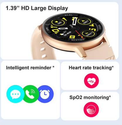 Ceas SmartWatch VisionStyle idealSTORE, Ecran Full Touch1, 39 inch, Android/IOS, Bluetooth, Difuzor-Microfon, Apeluri, Mesaje Control Muzica-Foto, Monitorizare Somn, Ritm Cardiac, Tensiune Arteriala SpO2, Pedometru, Fitness Traker, IP67, Notificari