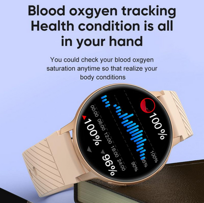 Ceas SmartWatch VisionStyle idealSTORE, Ecran Full Touch1, 39 inch, Android/IOS, Bluetooth, Difuzor-Microfon, Apeluri, Mesaje Control Muzica-Foto, Monitorizare Somn, Ritm Cardiac, Tensiune Arteriala SpO2, Pedometru, Fitness Traker, IP67, Notificari