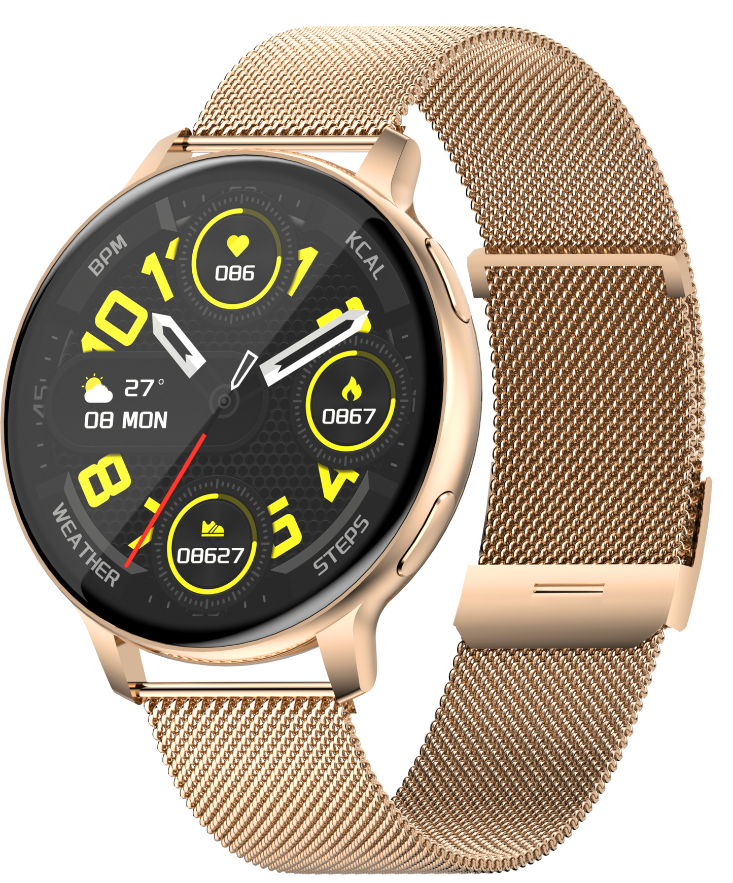 Ceas SmartWatch VisionStyle idealSTORE, Ecran Full Touch1, 39 inch, Android/IOS, Bluetooth, Difuzor-Microfon, Apeluri, Mesaje Control Muzica-Foto, Monitorizare Somn, Ritm Cardiac, Tensiune Arteriala SpO2, Pedometru, Fitness Traker, IP67, Notificari