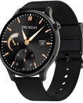 Smartwatch VIVA BLACK IdealStore Full HD, Ecran de 1.28 Inch cu rezolutie 240x240, Monitorizare tensiune arteriala si frecventa cardiaca, Rezistent la apa IP67, Preluare apeluri si mesaje Bluetooth, Mod multi-sport, Sistem de operare Android sau IOS