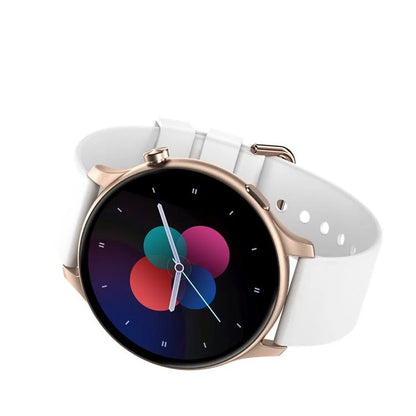 Smartwatch VIVA GOLD IdealStore Full HD, Ecran de 1.28 Inch cu rezolutie 240x240, Monitorizare tensiune arteriala si frecventa cardiaca, Rezistent la apa IP67, Preluare apeluri si mesaje Bluetooth, Mod multi-sport, Sistem de operare Android sau IOS