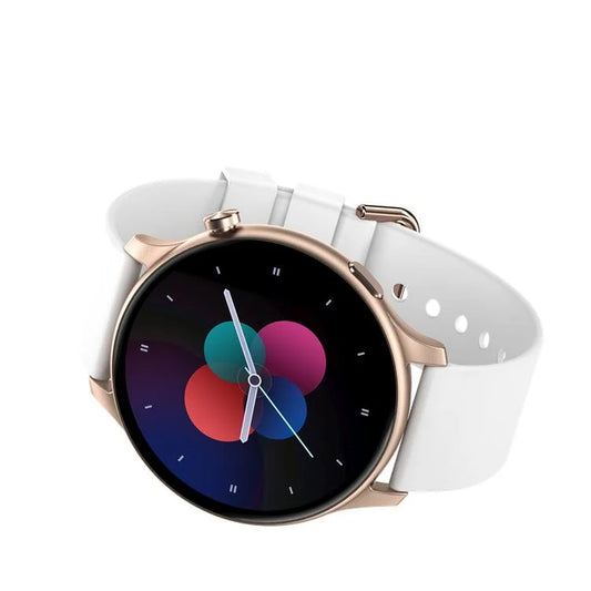 Smartwatch VIVA GOLD IdealStore Full HD, Ecran de 1.28 Inch cu rezolutie 240x240, Monitorizare tensiune arteriala si frecventa cardiaca, Rezistent la apa IP67, Preluare apeluri si mesaje Bluetooth, Mod multi-sport, Sistem de operare Android sau IOS