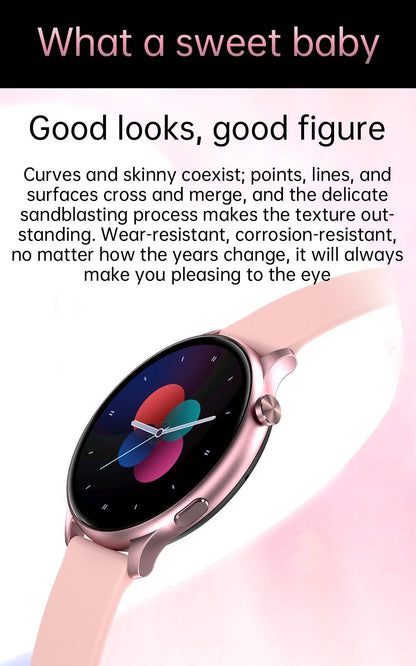 Smartwatch idealSTORE NEW Viva, Preluare Apeluri si Mesaje, Full HD, Ecran 1.28', Monitorizare Tensiune Arteriala, Frecventa Cardiaca, Rezistent la apa IP67, Bluetooth, Mod multi-sport, Operaruetooth, Mod multi-sport, Culoare Roz