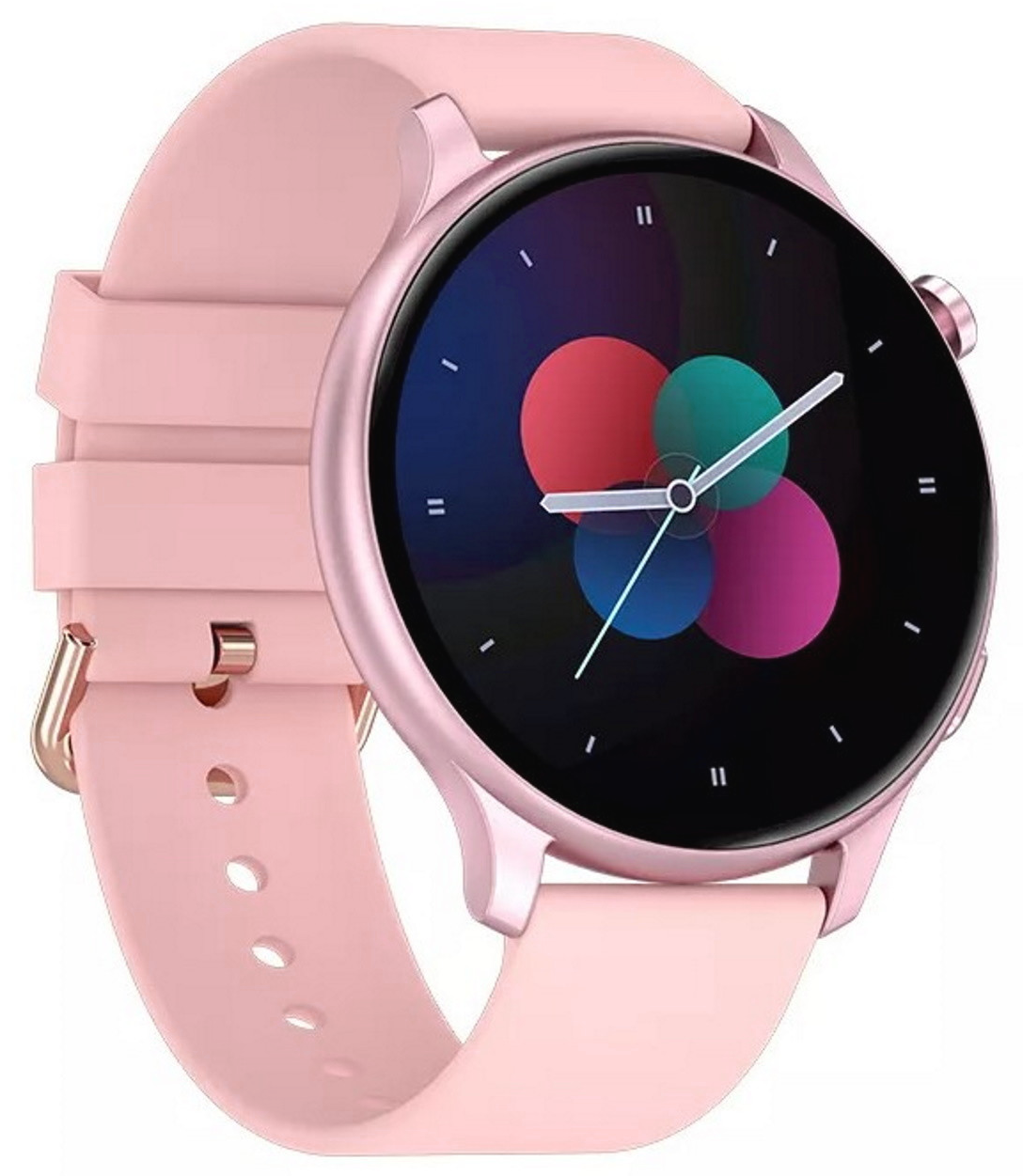 Smartwatch VIVA PINK IdealStore Full HD, Ecran de 1.28 Inch cu rezolutie 240x240, Monitorizare tensiune arteriala si frecventa cardiaca, Rezistent la apa IP67, Preluare apeluri si mesaje Bluetooth, Mod multi-sport, Sistem de operare Android sau IOS