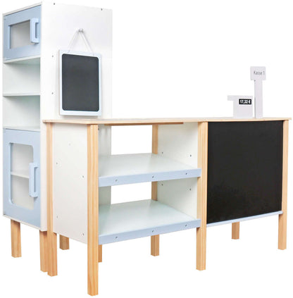 Magazin idealSTORE din Lemn, Joc de Rol, Stimuleaza Imaginatia, Pozitionarea Elementelor in Functie de Joc, Dezvolta Imaginatia, Comunicarea, Lucrul in Echipa, Vopsea Ecologica