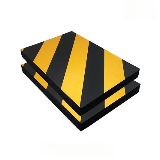 Panou protectie Reflectorizant, idealStore, din Spuma Moale, Utilizare in Garaj, Spatii de Parcare, are Rol de Ghidare si de Protejare, 30 x 20 cm, Galben Negru