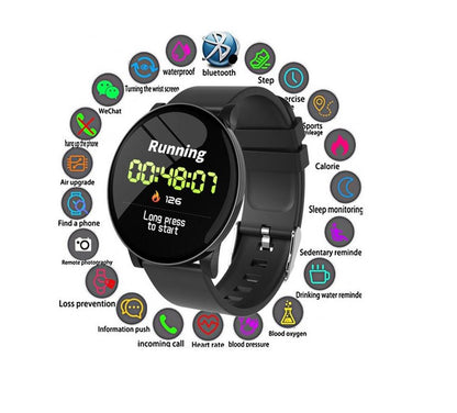 Ceas SmartWatch si Bratara Fitness Sport Fashion wear W8, Display 1.3 inch, Monitorizare pasi si distanta, Detectarea frecventei cardiace, Functie Anti-lost, Photo Control, Notificari apeluri/mesaje, Impermeabilitate IP67, Silicon Neagra