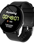 Ceas SmartWatch si Bratara Fitness Sport Fashion wear W8, Display 1.3 inch, Monitorizare pasi si distanta, Detectarea frecventei cardiace, Functie Anti-lost, Photo Control, Notificari apeluri/mesaje, Impermeabilitate IP67, Silicon Neagra