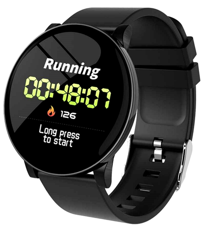 Ceas SmartWatch si Bratara Fitness Sport Fashion wear W8, Display 1.3 inch, Monitorizare pasi si distanta, Detectarea frecventei cardiace, Functie Anti-lost, Photo Control, Notificari apeluri/mesaje, Impermeabilitate IP67, Silicon Neagra