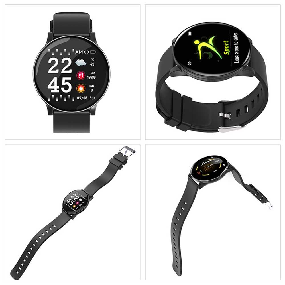 Ceas SmartWatch si Bratara Fitness SMART COLLECTION, Display 1.3 inch, Monitorizare pasi si distanta, Detectarea frecventei cardiace, Functie Anti-lost, Photo Control, Notificari apeluri/mesaje, Impermeabilitate IP67, Silicon Neagra