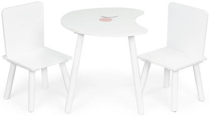 Set Masuta cu 2 scaune HomeWork Table idealSTORE Picioare din lemn de pin Blat MDF Ideal pentru blocuri de constructie sau pentru Lectura