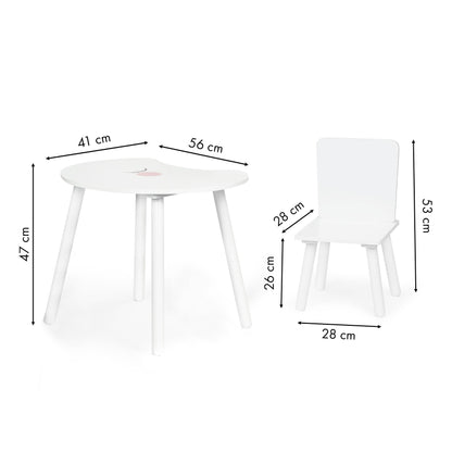 Set Masuta cu 2 scaune HomeWork Table idealSTORE Picioare din lemn de pin Blat MDF Ideal pentru blocuri de constructie sau pentru Lectura