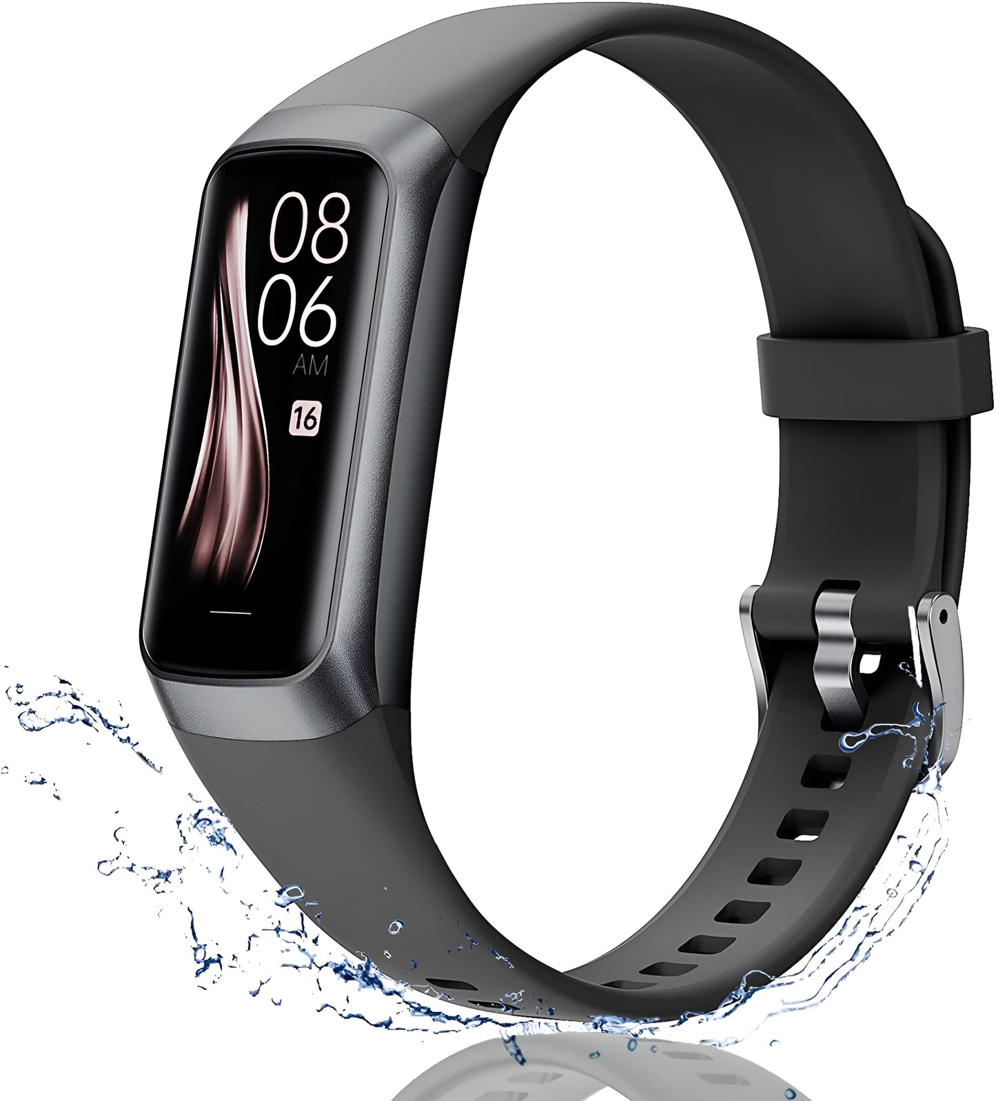 Ceas si Bratara Fitness Work Style IdealStore, Ecran AMOLED 1.1 inch, Preluare Apeluri si Mesaje Bluetooth, Monitorizare Ritm Cardiac si Somn, Temperatura Corporala, Pedometru, IP67, Alarma, Android-IOS, Long Battery, BLACK Edition