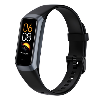 Ceas si Bratara Fitness Work Style IdealStore, Ecran AMOLED 1.1 inch, Preluare Apeluri si Mesaje Bluetooth, Monitorizare Ritm Cardiac si Somn, Temperatura Corporala, Pedometru, IP67, Alarma, Android-IOS, Long Battery, BLACK Edition