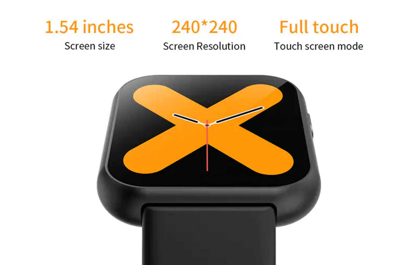 Ceas SmartWatch X6 Plus idealstore, Ecran Complet Tactil 1.54 inch, Bluetooth, Compatibil iOS si Android, Inacarcare Rapida USB, Asistent Vocal, Difuzor Incorporat, Monitorizare Ritm Cardiac, Multi Sport, Negru