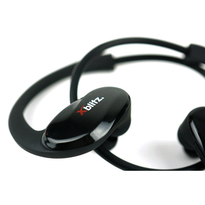 Casti profesionale Wireless X-blitz Pure Flex Black 2019, Bluetooth 4.1 cu raza de actiune de 10m, Constructie elastica cu rezistenta si confort indelungat, Impermeabilitate IPX4, Design modern cu finisaje exclusive