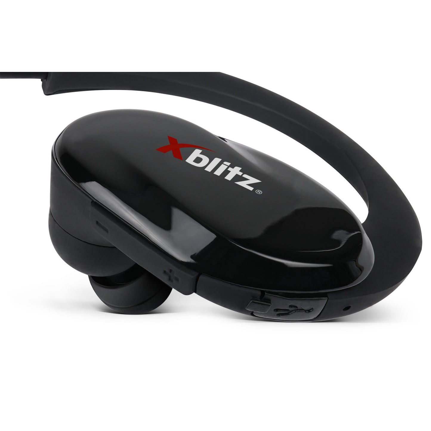 Casti profesionale Wireless X-blitz Pure Flex Black 2019, Bluetooth 4.1 cu raza de actiune de 10m, Constructie elastica cu rezistenta si confort indelungat, Impermeabilitate IPX4, Design modern cu finisaje exclusive