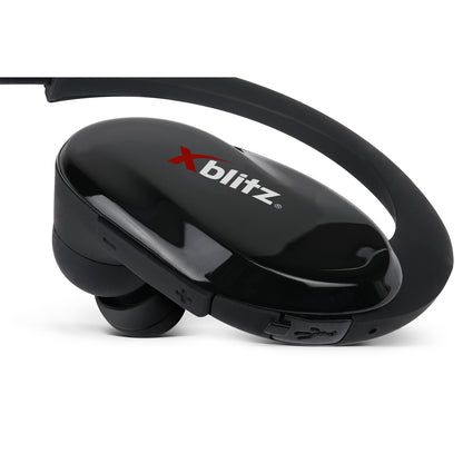 Casti profesionale Wireless X-blitz Pure Flex Black 2019, Bluetooth 4.1 cu raza de actiune de 10m, Constructie elastica cu rezistenta si confort indelungat, Impermeabilitate IPX4, Design modern cu finisaje exclusive