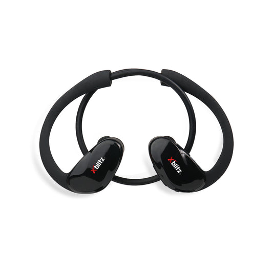 Casti profesionale Wireless X-blitz Pure Flex Black 2019, Bluetooth 4.1 cu raza de actiune de 10m, Constructie elastica cu rezistenta si confort indelungat, Impermeabilitate IPX4, Design modern cu finisaje exclusive