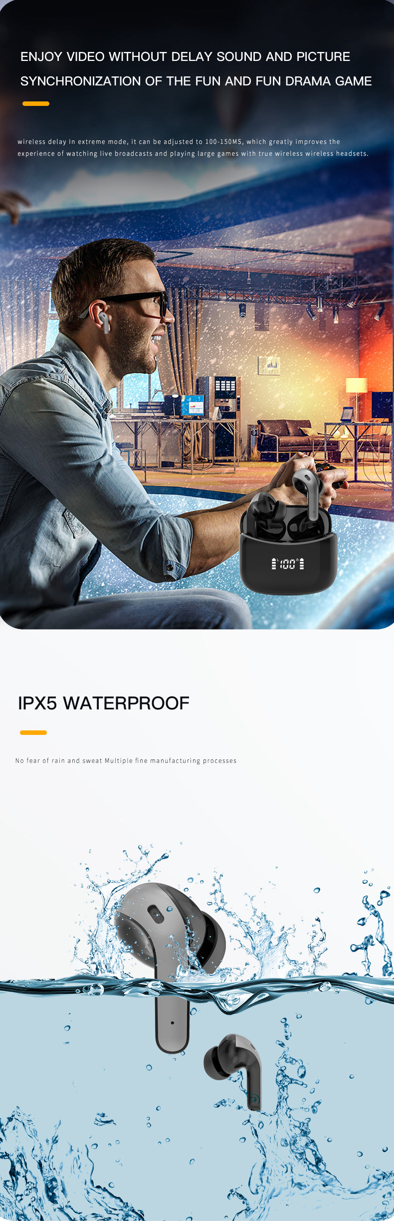 Casti Wireless idealStore XBO Headphone, Autonomie 35 ore, Microfon HD incorporat, Calitate audio Hi-Fi, Bass profund, Noise Cancelling, Afisaj LED, Bluetooth 5.0, Rezistent la Ploaie, Stropi de Apa, Multifunctionale, Ergonomice, Culoare Negru Lucios