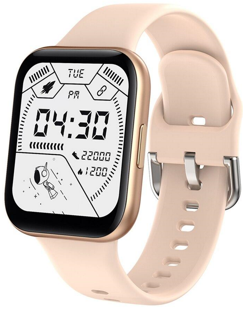 Ceas Smartwatch si Bratara de Fitness idealStore Oxyo, 8 Moduri Sport, Ritm Cardiac, Monitor Oxigen, Notificari, Monitorizare Somn, Pedometru, Respingere Apel, Ecran Tactil, Culoare Gold