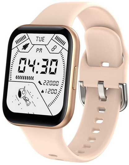 Ceas Smartwatch si Bratara de Fitness idealStore Oxyo, 8 Moduri Sport, Ritm Cardiac, Monitor Oxigen, Notificari, Monitorizare Somn, Pedometru, Respingere Apel, Ecran Tactil, Culoare Gold