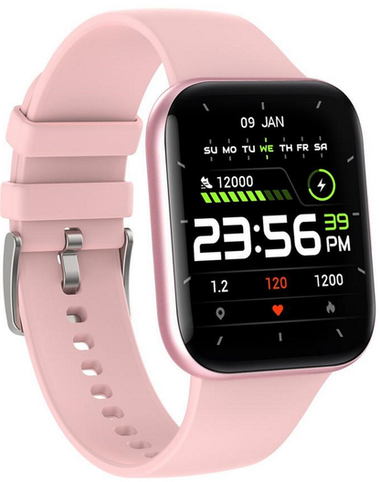 Ceas Smartwatch si Bratara de Fitness idealStore Oxyo, 8 Moduri Sport, Ritm Cardiac, Monitor Oxigen, Notificari, Monitorizare Somn, Pedometru, Respingere Apel, Ecran Tactil, Culoare Roz