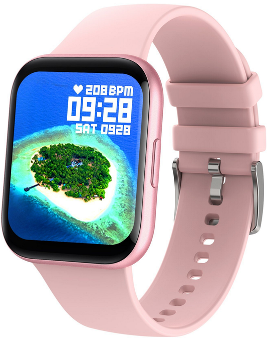 Ceas Smartwatch si Bratara de Fitness idealStore Oxyo, 8 Moduri Sport, Ritm Cardiac, Monitor Oxigen, Notificari, Monitorizare Somn, Pedometru, Respingere Apel, Ecran Tactil, Culoare Roz