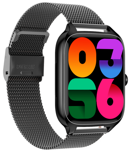 SmartWatch idealStore XiaBest, Apel Bluetooth, NFC, Asistent Vocal, urmarire GPS, Moduri sportive, Senzor Oxigen Caldura, Incarcare fara Fir, Frecventa Cardiaca, Tensiune Arteriala, Parola, Memento Menstrual, Curea Black din Metal