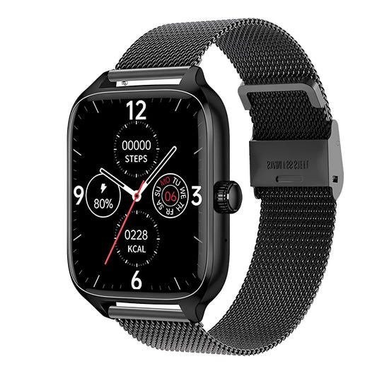 SmartWatch idealStore XiaBest, Apel Bluetooth, NFC, Asistent Vocal, urmarire GPS, Moduri sportive, Senzor Oxigen Caldura, Incarcare fara Fir, Frecventa Cardiaca, Tensiune Arteriala, Parola, Memento Menstrual, Curea Black din Metal