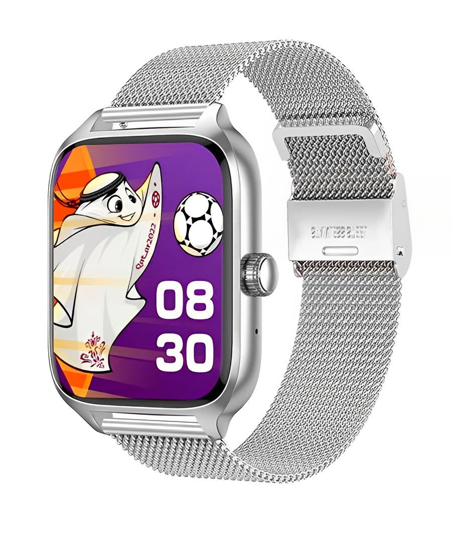 SmartWatch idealStore XiaBest, Apel Bluetooth, NFC, Asistent Vocal, urmarire GPS, Moduri sportive, Senzor Oxigen Caldura, Incarcare fara Fir, Frecventa Cardiaca, Tensiune Arteriala, Parola, Memento Menstrual, Curea Silver din Metal