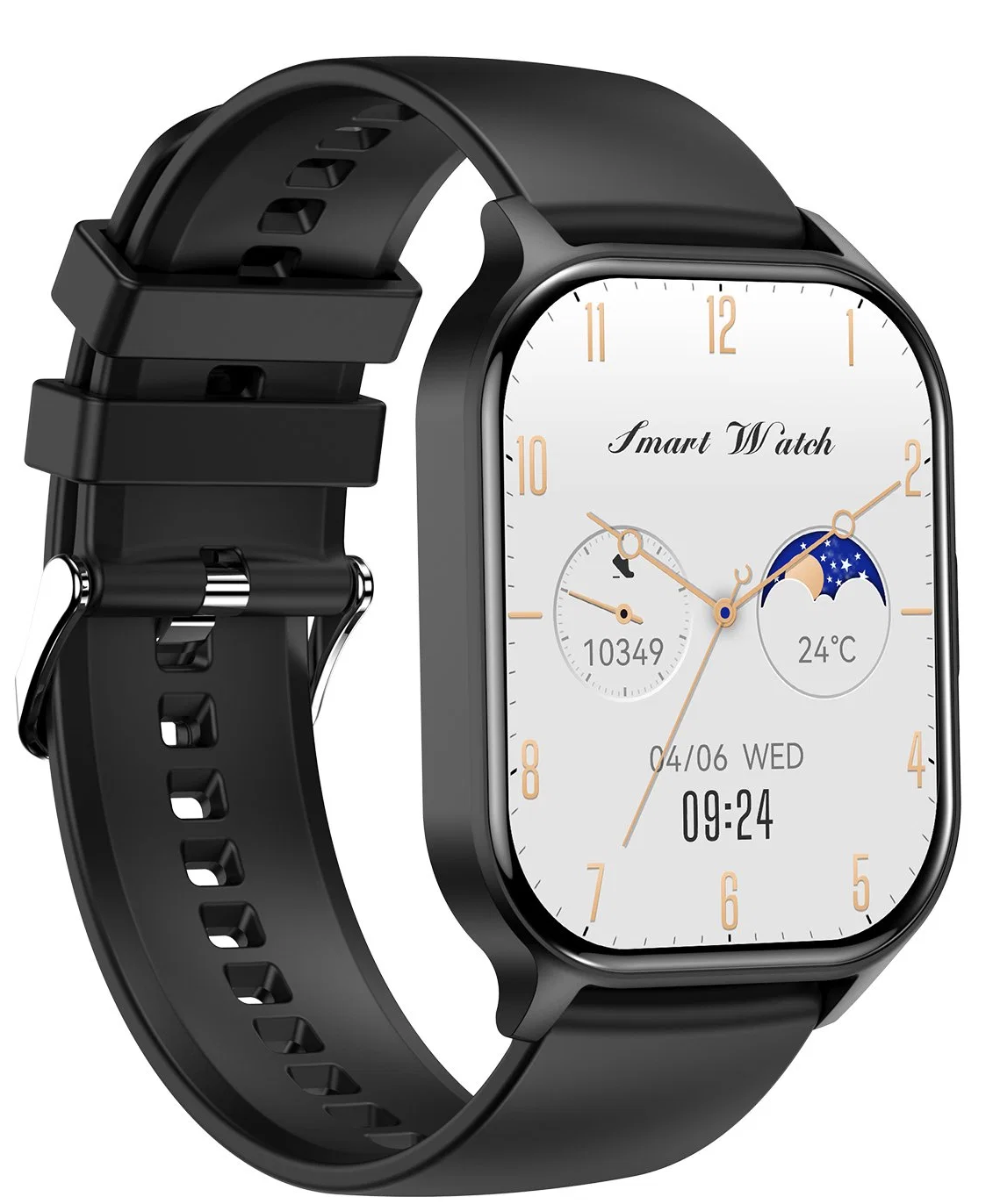 Smartwach XiaWatch idealSTORE, ecran AMOLED, Efectuare Apel Bluetooth HD, NFC, Asistent Vocal, Monitorizare Sanatate, Aplicatie Bursiera, Test Respiratie si Stres, Respingere Apel, Mod MultiSport, Silicon Negru