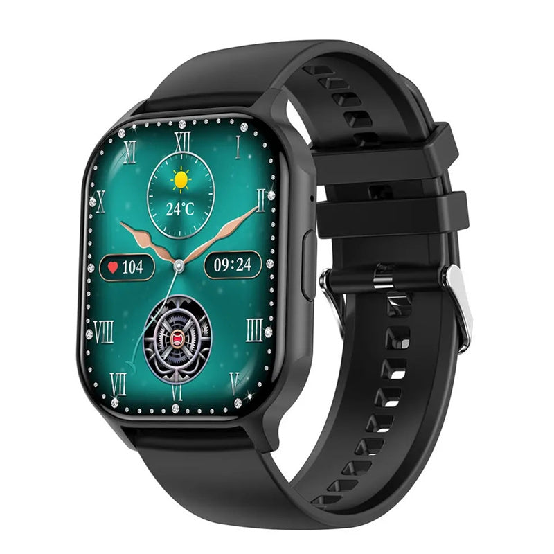 Smartwach XiaWatch idealSTORE, ecran AMOLED, Efectuare Apel Bluetooth HD, NFC, Asistent Vocal, Monitorizare Sanatate, Aplicatie Bursiera, Test Respiratie si Stres, Respingere Apel, Mod MultiSport, Silicon Negru