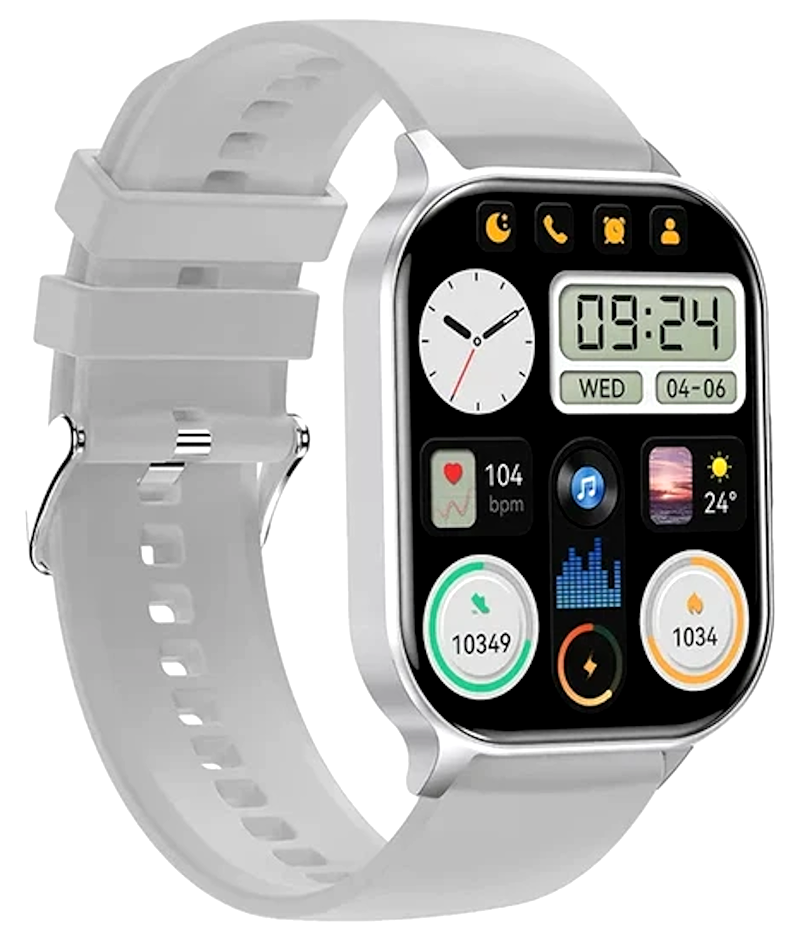 Smartwach XiaWatch idealSTORE, ecran AMOLED, Efectuare Apel Bluetooth HD, NFC, Asistent Vocal, Monitorizare Sanatate, Aplicatie Bursiera, Test Respiratie si Stres, Respingere Apel, Mod MultiSport, Silicon Gri