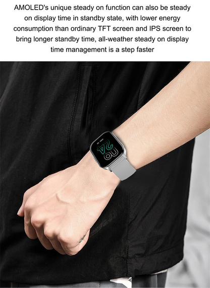 Smartwach XiaWatch idealSTORE, ecran AMOLED, Efectuare Apel Bluetooth HD, NFC, Asistent Vocal, Monitorizare Sanatate, Aplicatie Bursiera, Test Respiratie si Stres, Respingere Apel, Mod MultiSport, Silicon Roz
