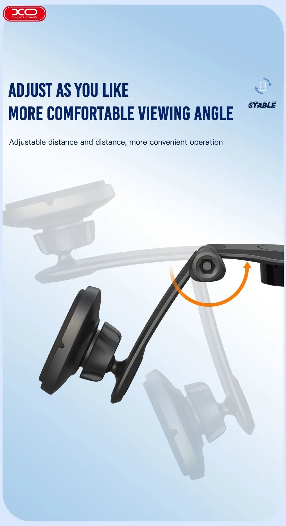 Suport auto magnetic pentru telefon idealSTORE, Model Universal pentru orice tip de telefon, Din plastic de inalta calitate, Unghiul este flexibil, Poate fi rotit atat orizontal cat si vertical, Negru