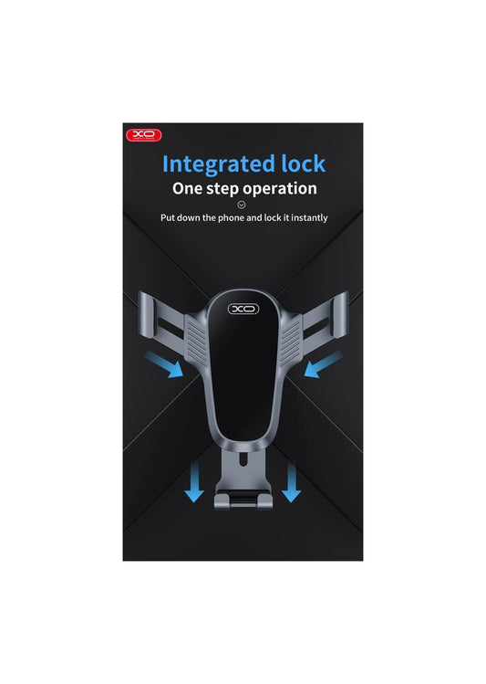 Suport auto pentru telefon idealSTORE, Model Universal pentru orice tip de telefon, Din plastic si metal de inalta calitate, Bratele se ajusteaza automat in functie de modelul telefonului, Rotire 360, Negru-Gri