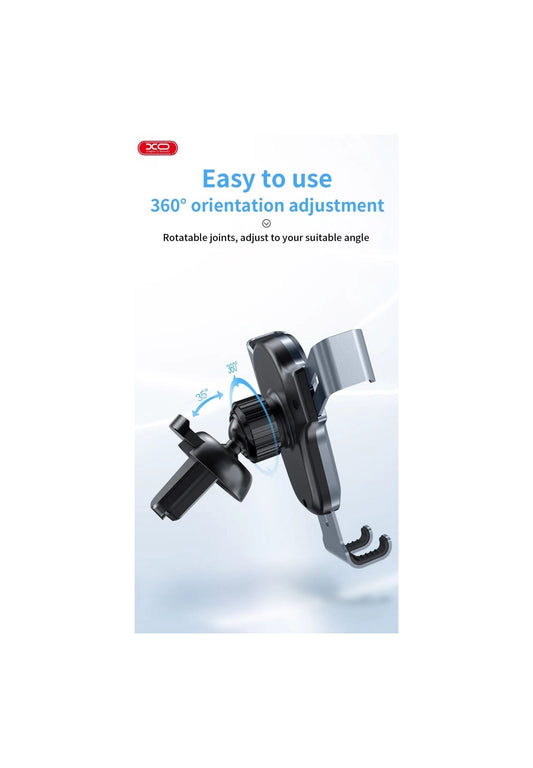 Suport auto pentru telefon idealSTORE, Model Universal pentru orice tip de telefon, Din plastic si metal de inalta calitate, Bratele se ajusteaza automat in functie de modelul telefonului, Rotire 360, Negru-Gri