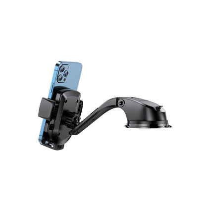 Suport auto pentru telefon idealSTORE, Model universal pentru orice tip de telefon, Din plastic premium, Negru