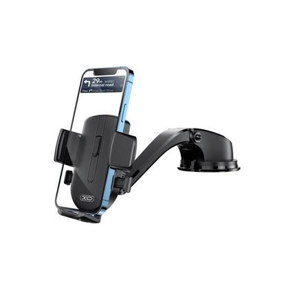 Suport auto pentru telefon idealSTORE, Model universal pentru orice tip de telefon, Din plastic premium, Negru