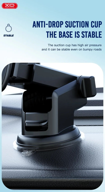 Suport auto magnetic pentru telefon idealSTORE, Model Universal pentru orice tip de telefon, Din plastic de inalta calitate, Unghiul este flexibil, Poate fi pozitionat in functie de necesitatea conducatorului auto, Negru