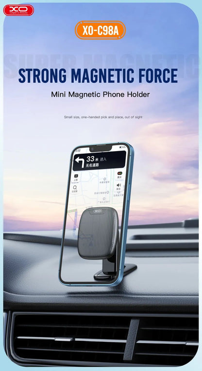 Suport auto magnetic pentru telefon idealSTORE, Model Universal pentru orice tip de telefon, Din plastic de inalta calitate, Unghiul este flexibil, Poate fi pozitionat in functie de necesitatea conducatorului auto, Negru