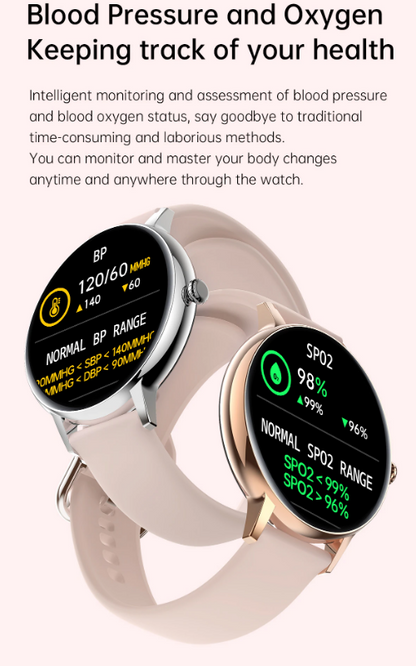 Ceas Smartwatch si Bratara Fitness XoXo idealSTORE, Ecran Tactil Complet IPS Apelare Bluetooth, Notificari Monitorizeaza Ritmul Cardiac, Oxigenul din Sange, Somn, Muzica, IP67, Multi-Sport, Asistent vocal, Android-IOS, Long Battery, Gold Edition