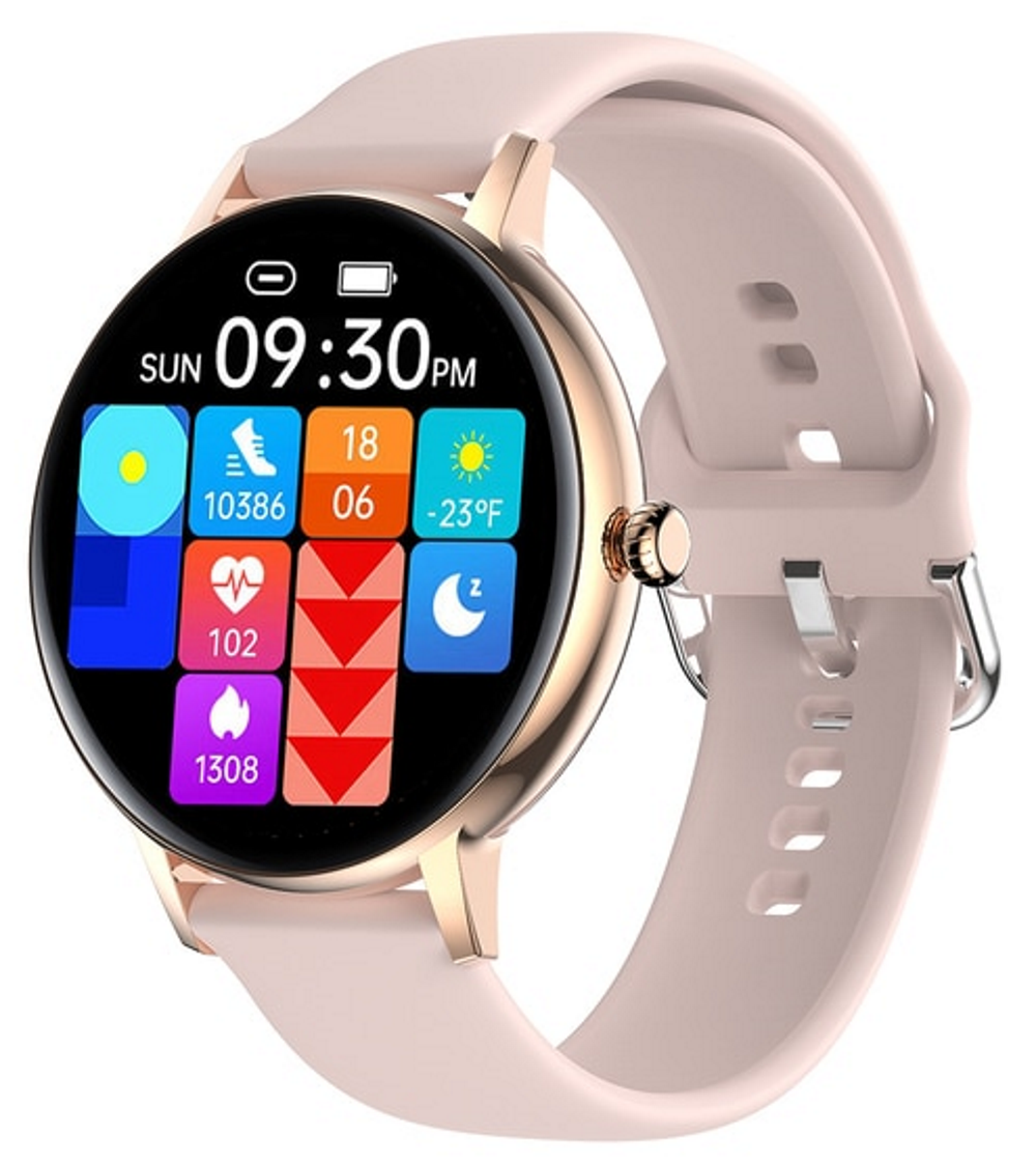 Ceas Smartwatch si Bratara Fitness XoXo idealSTORE, Ecran Tactil Complet IPS Apelare Bluetooth, Notificari Monitorizeaza Ritmul Cardiac, Oxigenul din Sange, Somn, Muzica, IP67, Multi-Sport, Asistent vocal, Android-IOS, Long Battery, Gold Edition