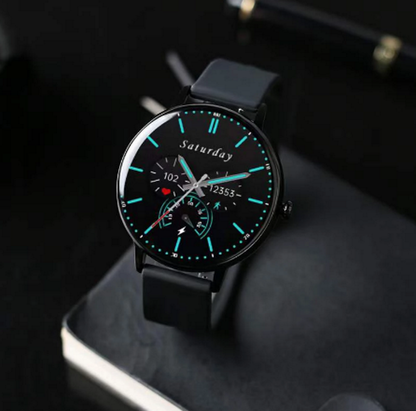 Ceas Smartwatch si Bratara Fitness XoXo idealSTORE, Ecran Tactil Complet IPS Apelare Bluetooth, Notificari Monitorizeaza Ritmul Cardiac, Oxigenul din Sange, Somn, Muzica, IP67, Multi-Sport, Asistent vocal, Android-IOS, Long Battery, Black Edition